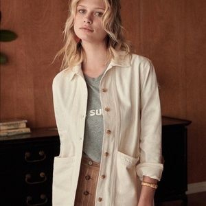 Sezane Denim Collection Will Shirt Jacket Ecru L